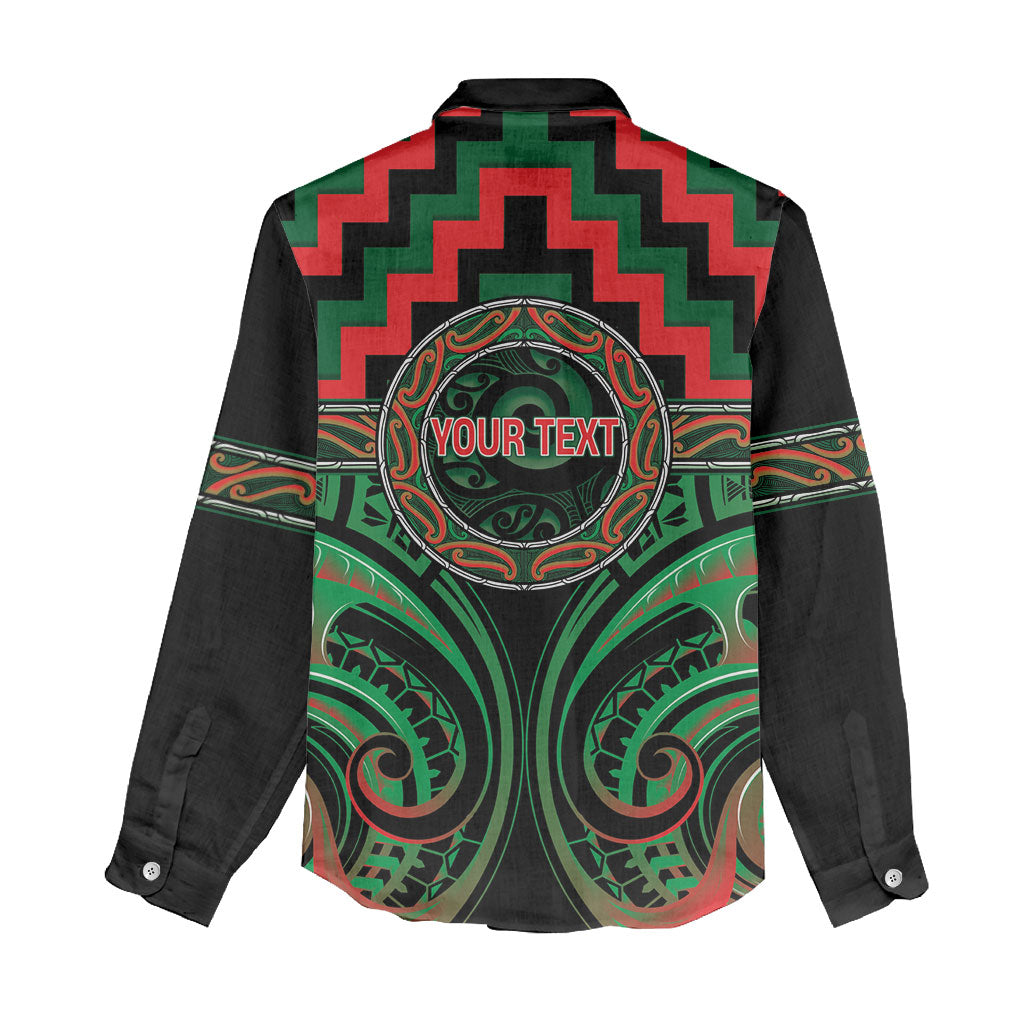 Aotearoa Ngai Tuhoe Personalised Women Casual Shirt Maori Iwi Poutama Puhoro Tattoo