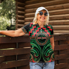 Aotearoa Ngai Tuhoe Personalised Women Polo Shirt Maori Iwi Poutama Puhoro Tattoo