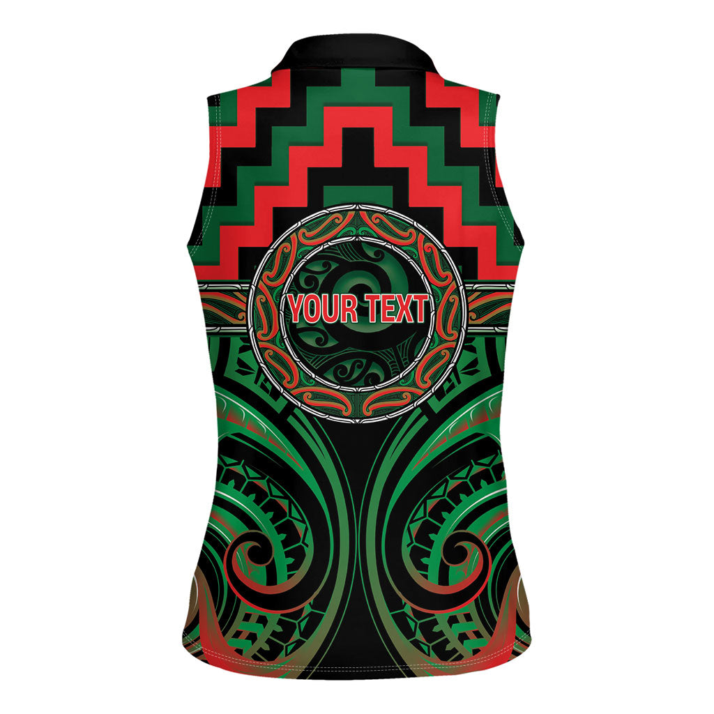 Aotearoa Ngai Tuhoe Personalised Women Sleeveless Polo Shirt Maori Iwi Poutama Puhoro Tattoo