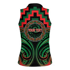 Aotearoa Ngai Tuhoe Personalised Women Sleeveless Polo Shirt Maori Iwi Poutama Puhoro Tattoo