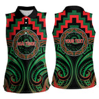Aotearoa Ngai Tuhoe Personalised Women Sleeveless Polo Shirt Maori Iwi Poutama Puhoro Tattoo