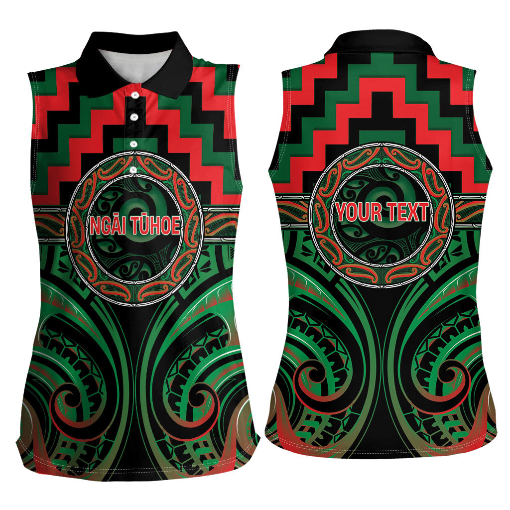 Aotearoa Ngai Tuhoe Personalised Women Sleeveless Polo Shirt Maori Iwi Poutama Puhoro Tattoo