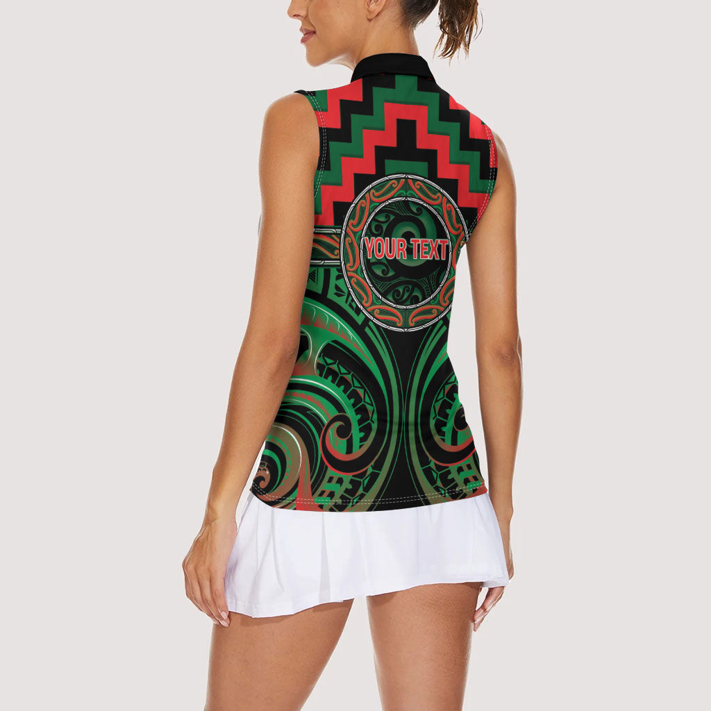 Aotearoa Ngai Tuhoe Personalised Women Sleeveless Polo Shirt Maori Iwi Poutama Puhoro Tattoo