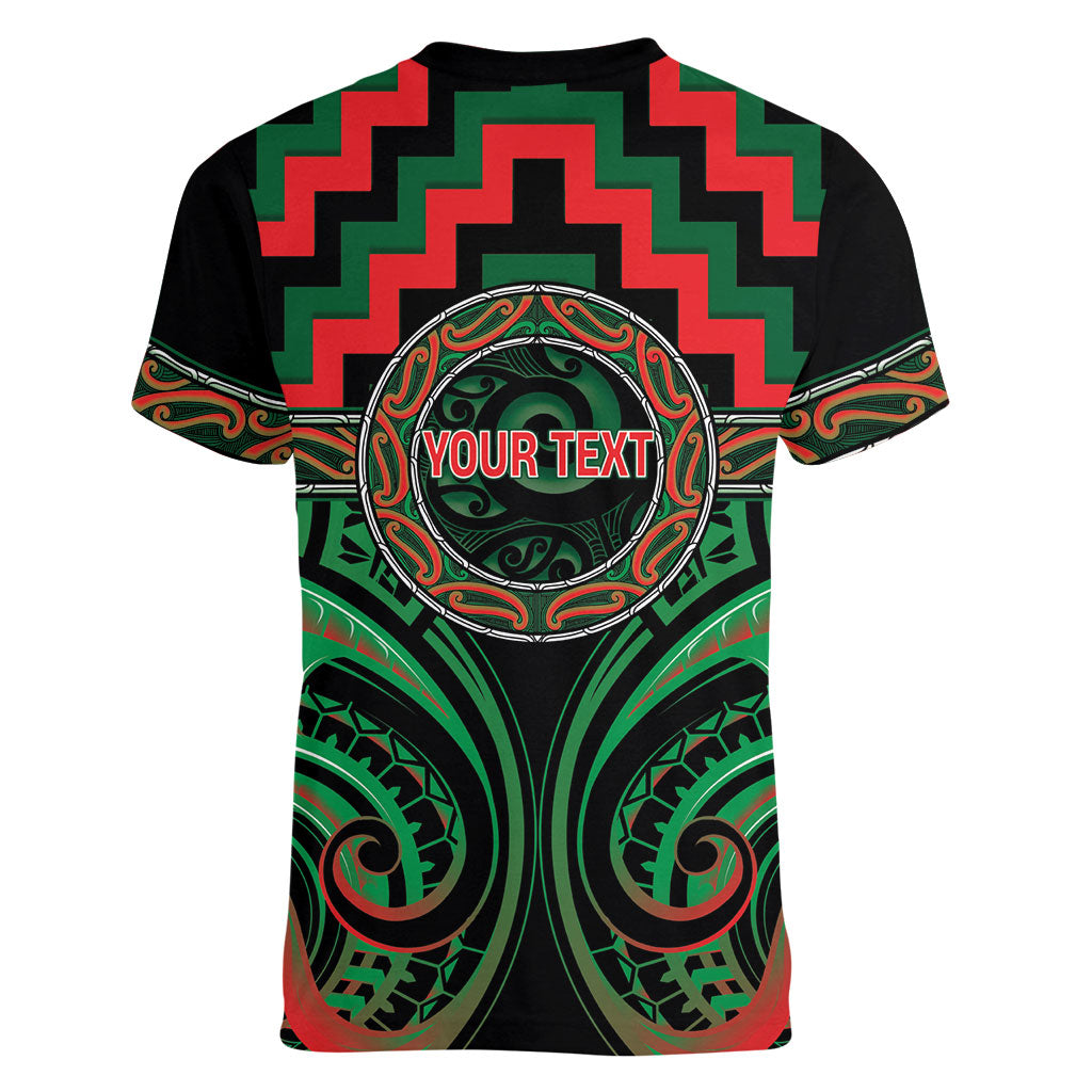Aotearoa Ngai Tuhoe Personalised Women V-Neck T-Shirt Maori Iwi Poutama Puhoro Tattoo