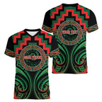 Aotearoa Ngai Tuhoe Personalised Women V-Neck T-Shirt Maori Iwi Poutama Puhoro Tattoo