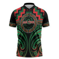 Aotearoa Ngai Tuhoe Personalised Zipper Polo Shirt Maori Iwi Poutama Puhoro Tattoo