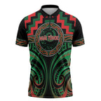 Aotearoa Ngai Tuhoe Personalised Zipper Polo Shirt Maori Iwi Poutama Puhoro Tattoo