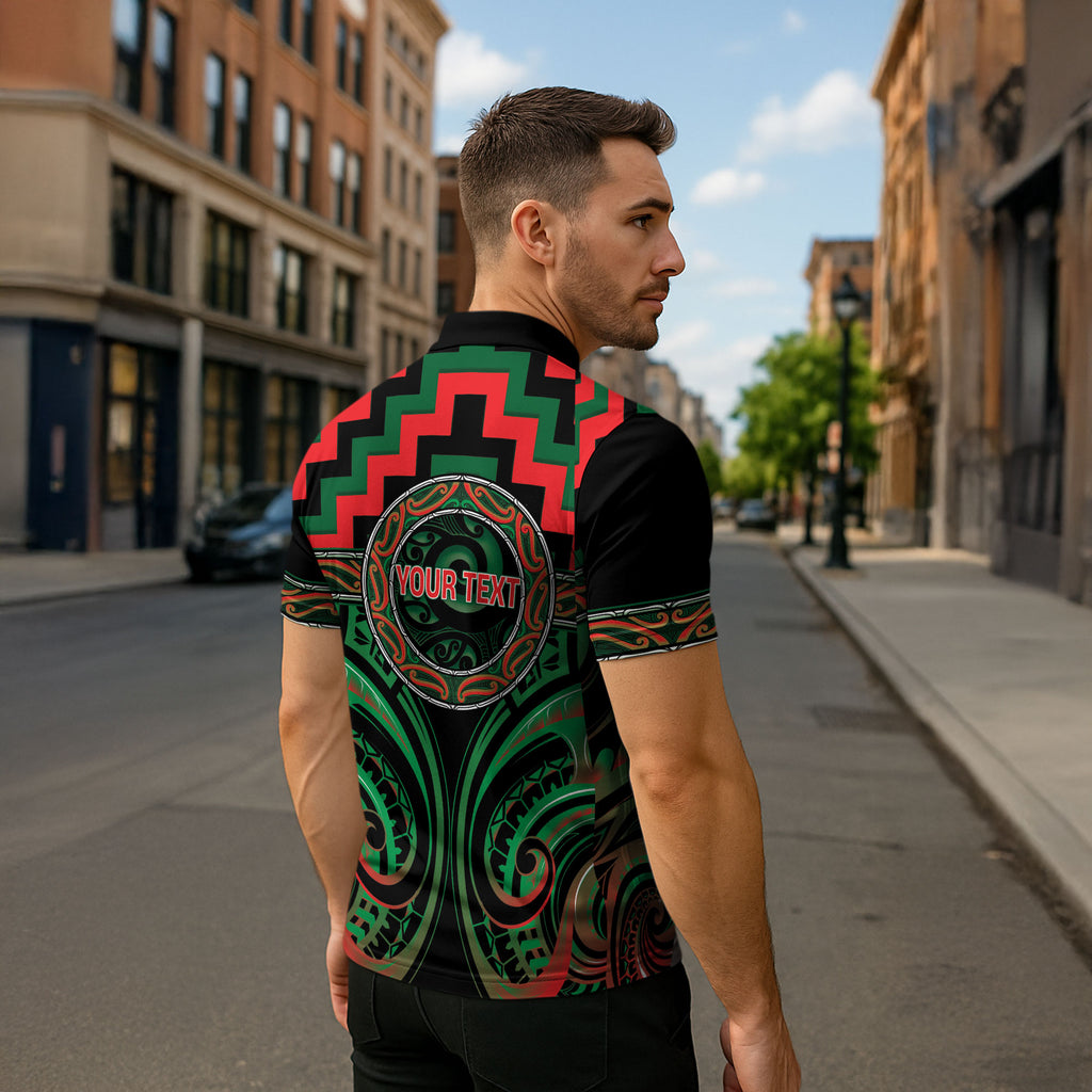Aotearoa Ngai Tuhoe Personalised Zipper Polo Shirt Maori Iwi Poutama Puhoro Tattoo