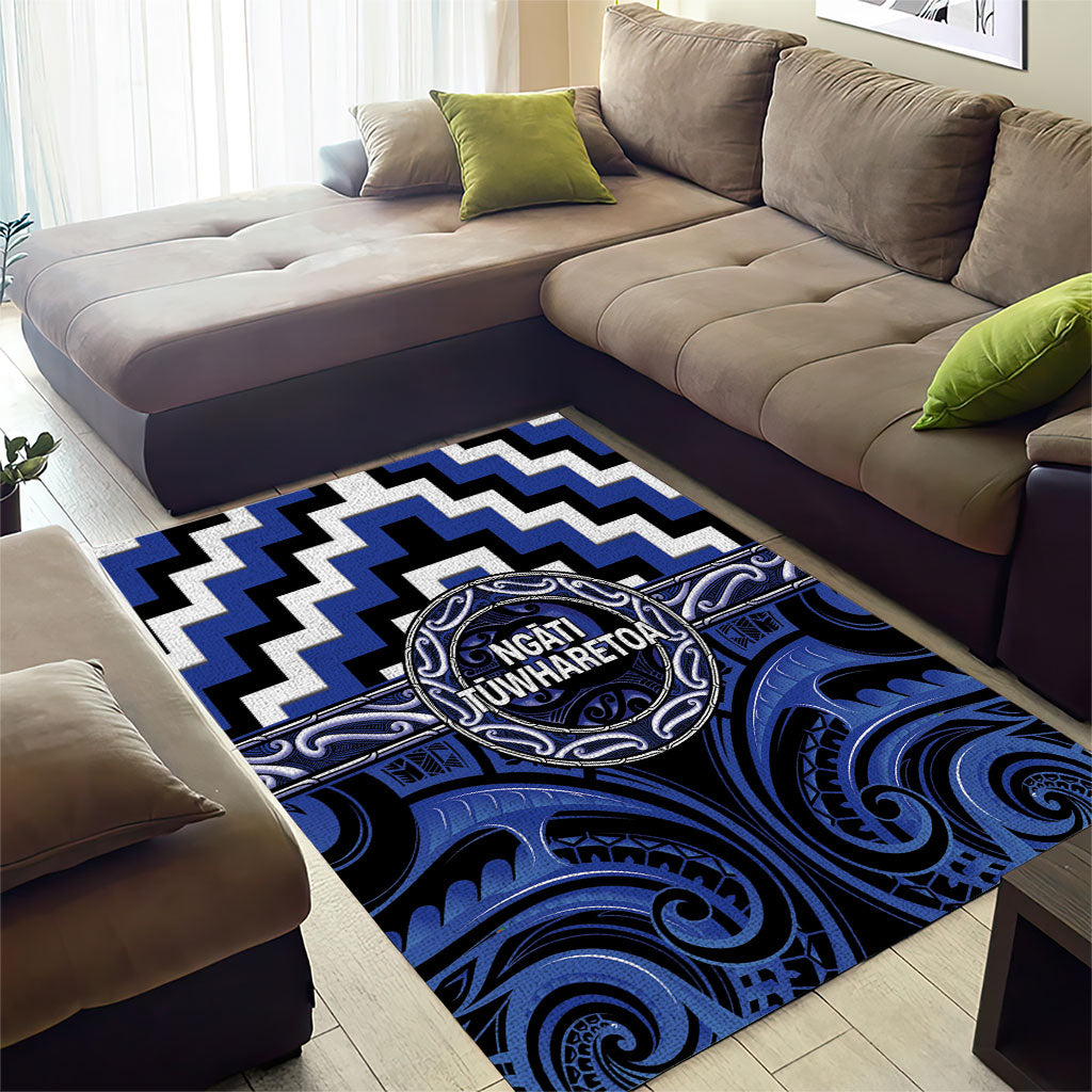 Aotearoa Ngati Tuwharetoa Area Rug Maori Iwi Poutama Puhoro Tattoo