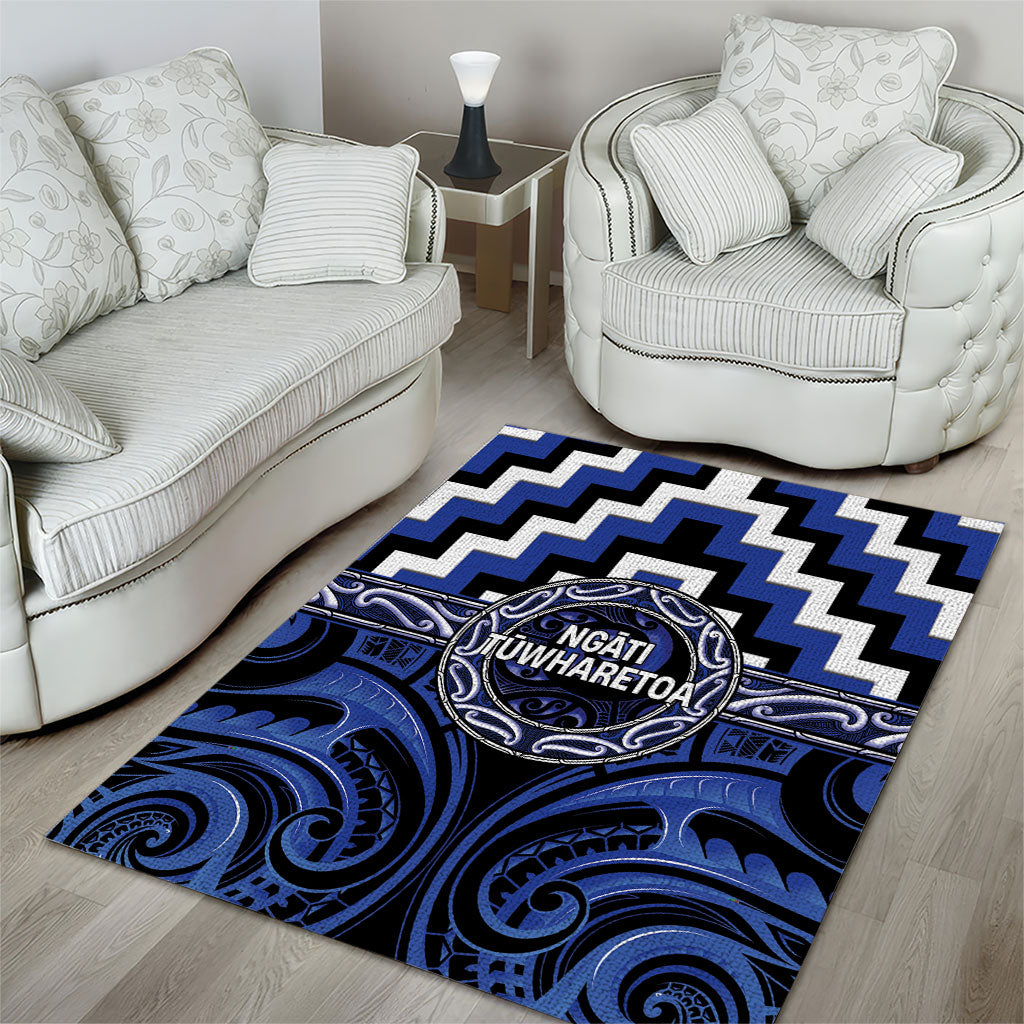 Aotearoa Ngati Tuwharetoa Area Rug Maori Iwi Poutama Puhoro Tattoo
