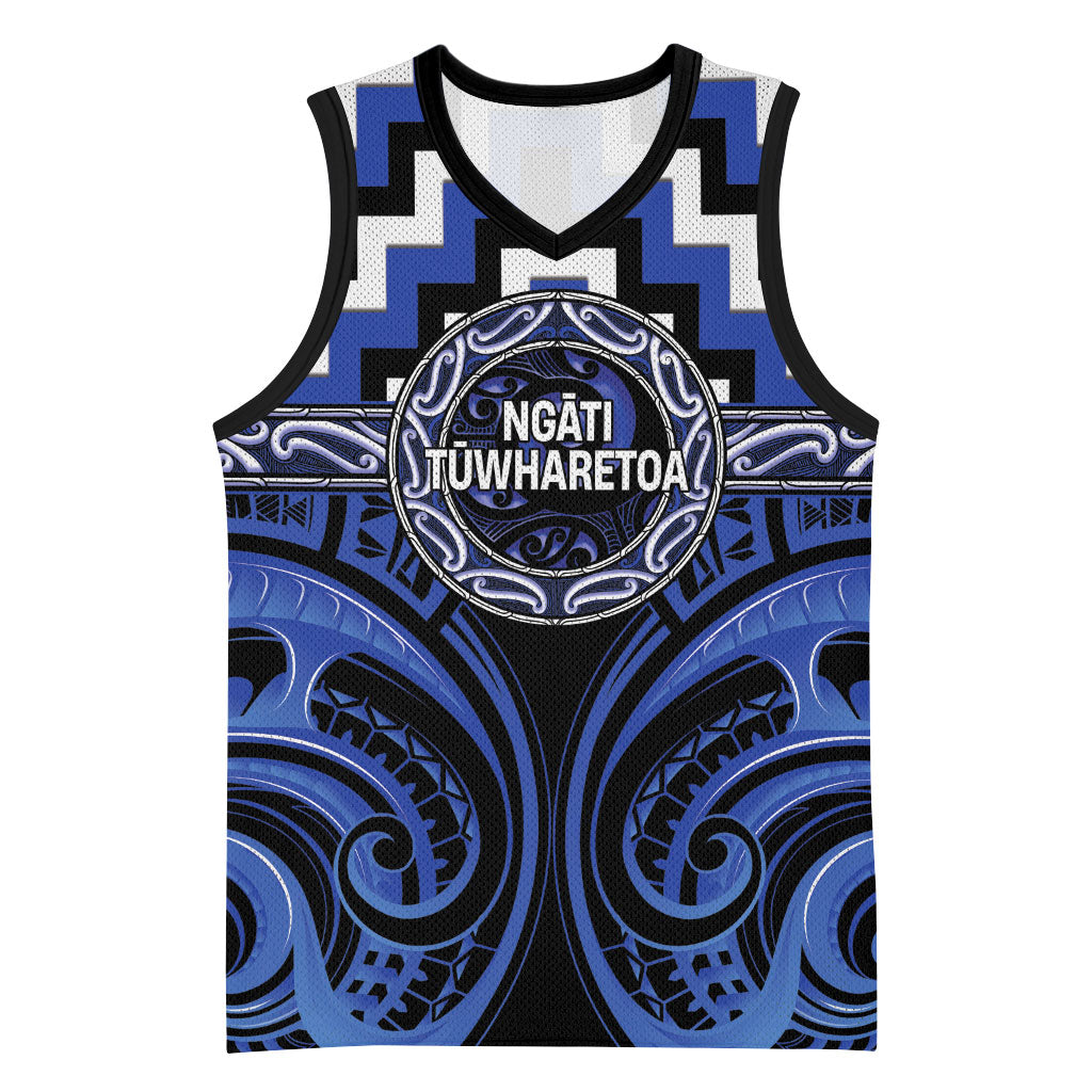 Aotearoa Ngati Tuwharetoa Personalised Basketball Jersey Maori Iwi Poutama Puhoro Tattoo
