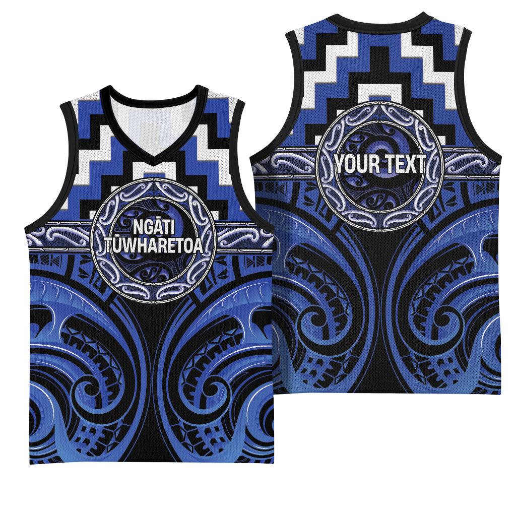 Aotearoa Ngati Tuwharetoa Personalised Basketball Jersey Maori Iwi Poutama Puhoro Tattoo