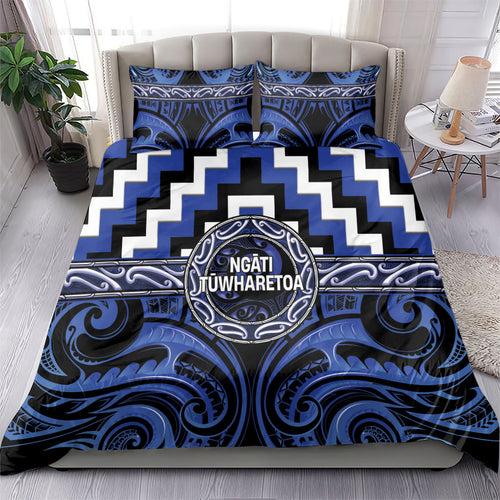 Aotearoa Ngati Tuwharetoa Bedding Set Maori Iwi Poutama Puhoro Tattoo