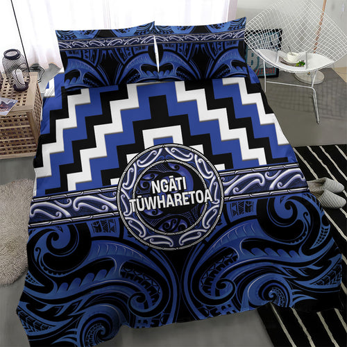 Aotearoa Ngati Tuwharetoa Bedding Set Maori Iwi Poutama Puhoro Tattoo