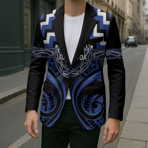 Aotearoa Ngati Tuwharetoa Personalised Blazer Maori Iwi Poutama Puhoro Tattoo