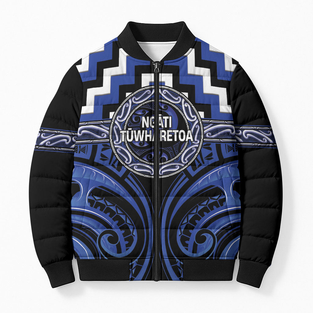 Aotearoa Ngati Tuwharetoa Personalised Bomber Puffer Jacket Maori Iwi Poutama Puhoro Tattoo