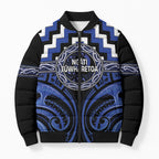 Aotearoa Ngati Tuwharetoa Personalised Bomber Puffer Jacket Maori Iwi Poutama Puhoro Tattoo