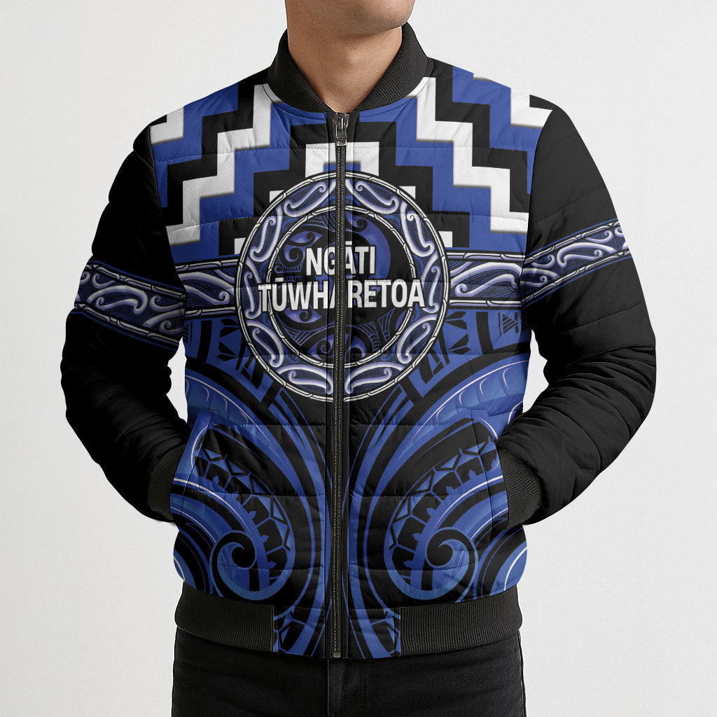Aotearoa Ngati Tuwharetoa Personalised Bomber Puffer Jacket Maori Iwi Poutama Puhoro Tattoo