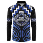 Aotearoa Ngati Tuwharetoa Personalised Button Sweatshirt Maori Iwi Poutama Puhoro Tattoo