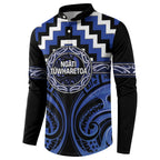 Aotearoa Ngati Tuwharetoa Personalised Button Sweatshirt Maori Iwi Poutama Puhoro Tattoo