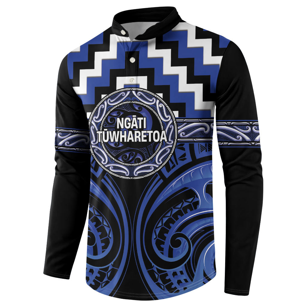 Aotearoa Ngati Tuwharetoa Personalised Button Sweatshirt Maori Iwi Poutama Puhoro Tattoo