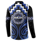 Aotearoa Ngati Tuwharetoa Personalised Button Sweatshirt Maori Iwi Poutama Puhoro Tattoo