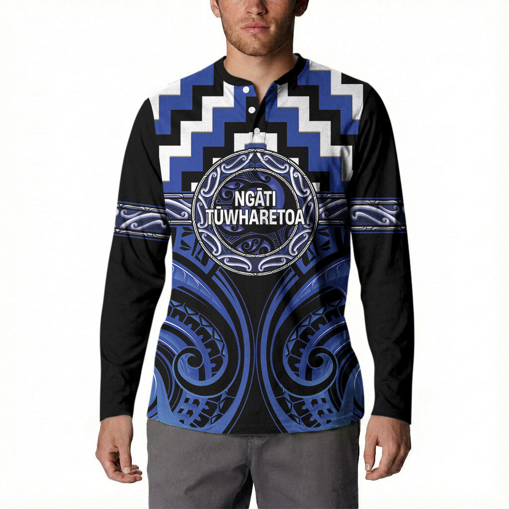 Aotearoa Ngati Tuwharetoa Personalised Button Sweatshirt Maori Iwi Poutama Puhoro Tattoo