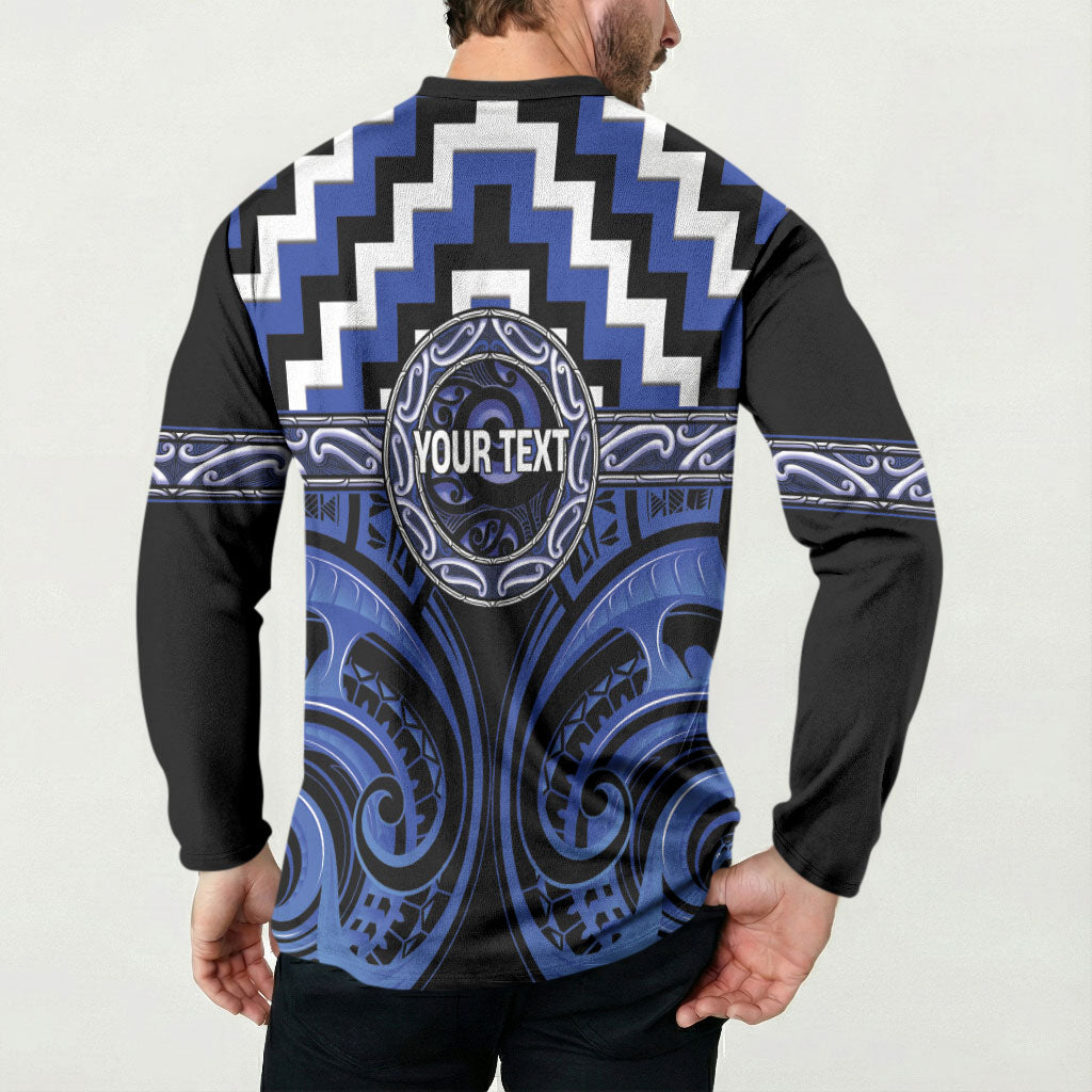 Aotearoa Ngati Tuwharetoa Personalised Button Sweatshirt Maori Iwi Poutama Puhoro Tattoo