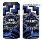 Aotearoa Ngati Tuwharetoa Personalised 4 in 1 Can Cooler Tumbler Maori Iwi Poutama Puhoro Tattoo