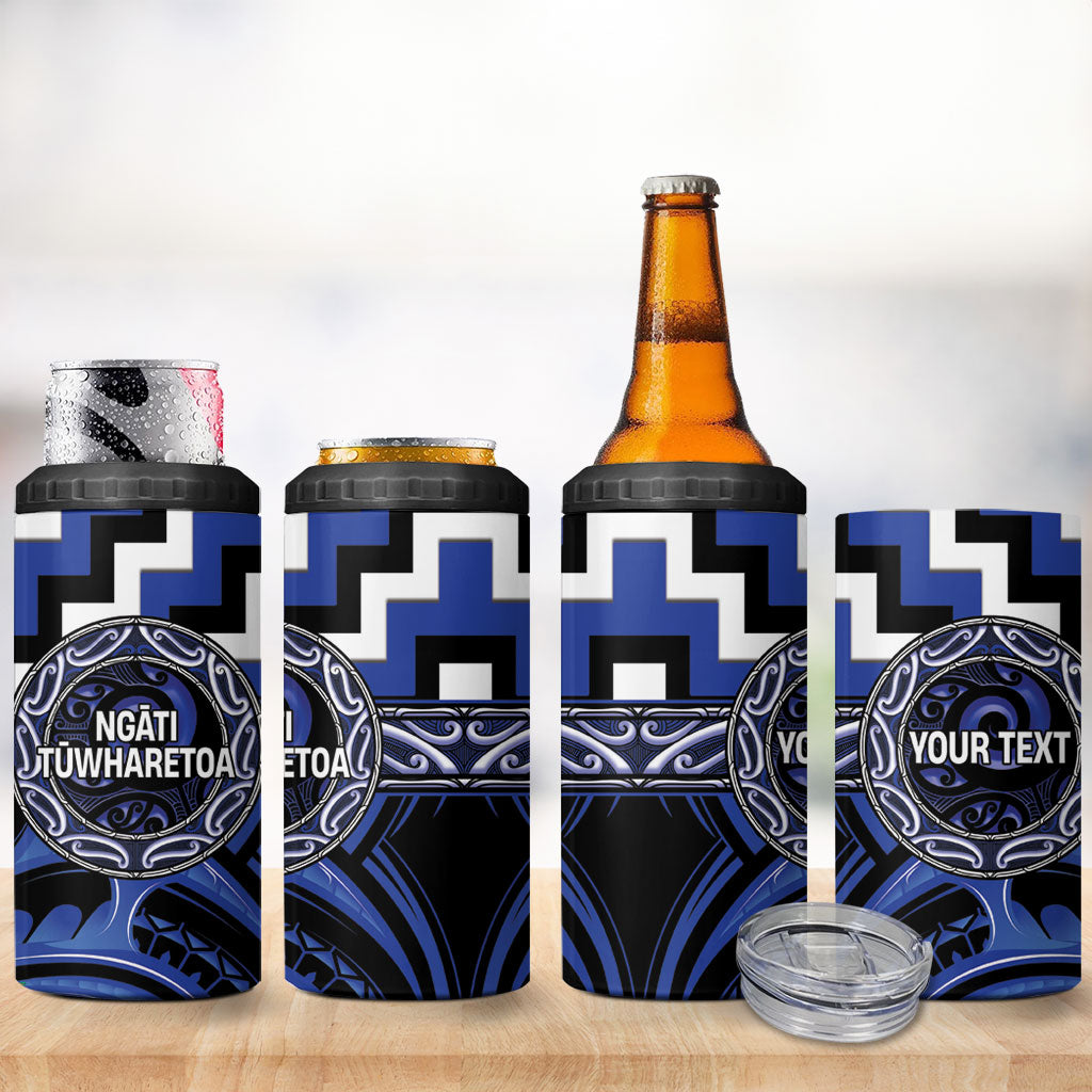 Aotearoa Ngati Tuwharetoa Personalised 4 in 1 Can Cooler Tumbler Maori Iwi Poutama Puhoro Tattoo