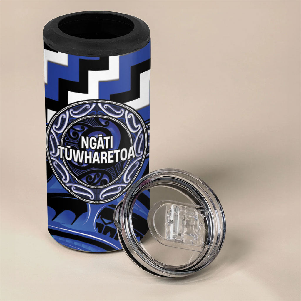 Aotearoa Ngati Tuwharetoa Personalised 4 in 1 Can Cooler Tumbler Maori Iwi Poutama Puhoro Tattoo