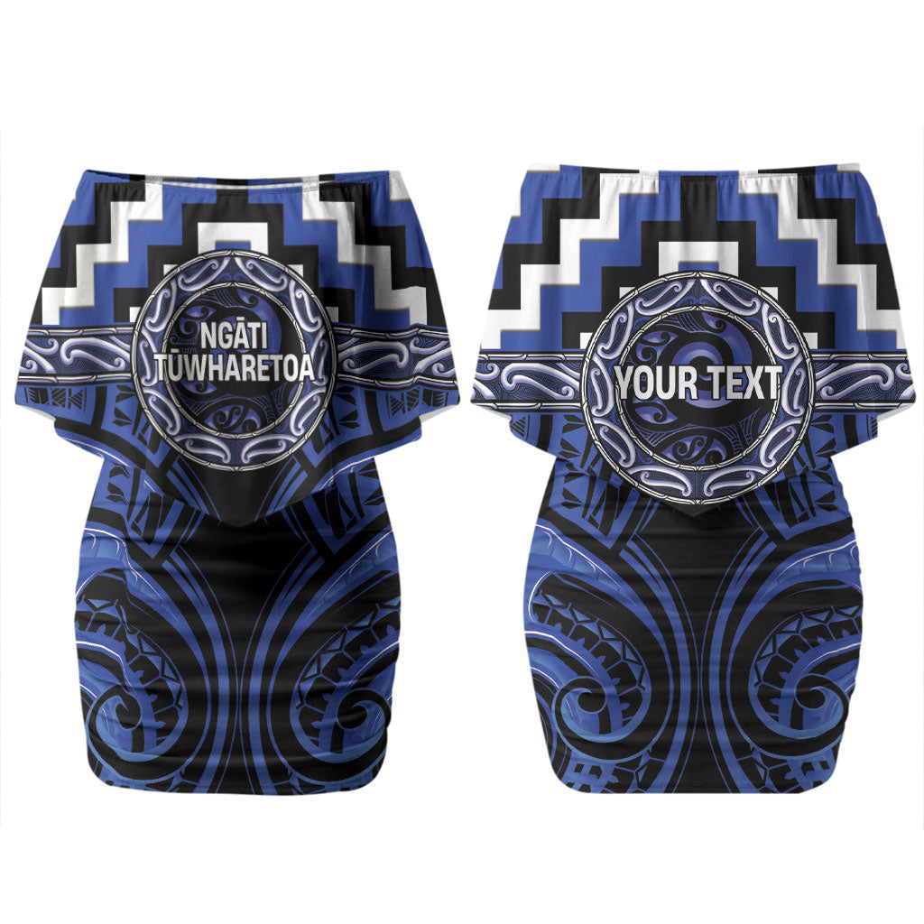 Aotearoa Ngati Tuwharetoa Personalised Couples Matching Off Shoulder Short Dress and Hawaiian Shirt Maori Iwi Poutama Puhoro Tattoo
