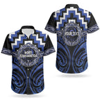 Aotearoa Ngati Tuwharetoa Personalised Couples Matching Puletasi and Hawaiian Shirt Maori Iwi Poutama Puhoro Tattoo