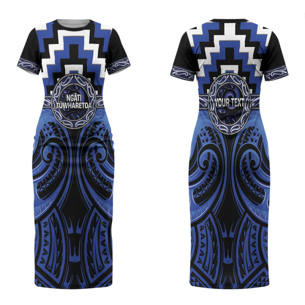 Aotearoa Ngati Tuwharetoa Personalised Couples Matching Short Sleeve Bodycon Dress and Hawaiian Shirt Maori Iwi Poutama Puhoro Tattoo