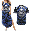 Aotearoa Ngati Tuwharetoa Personalised Couples Matching Summer Maxi Dress and Hawaiian Shirt Maori Iwi Poutama Puhoro Tattoo