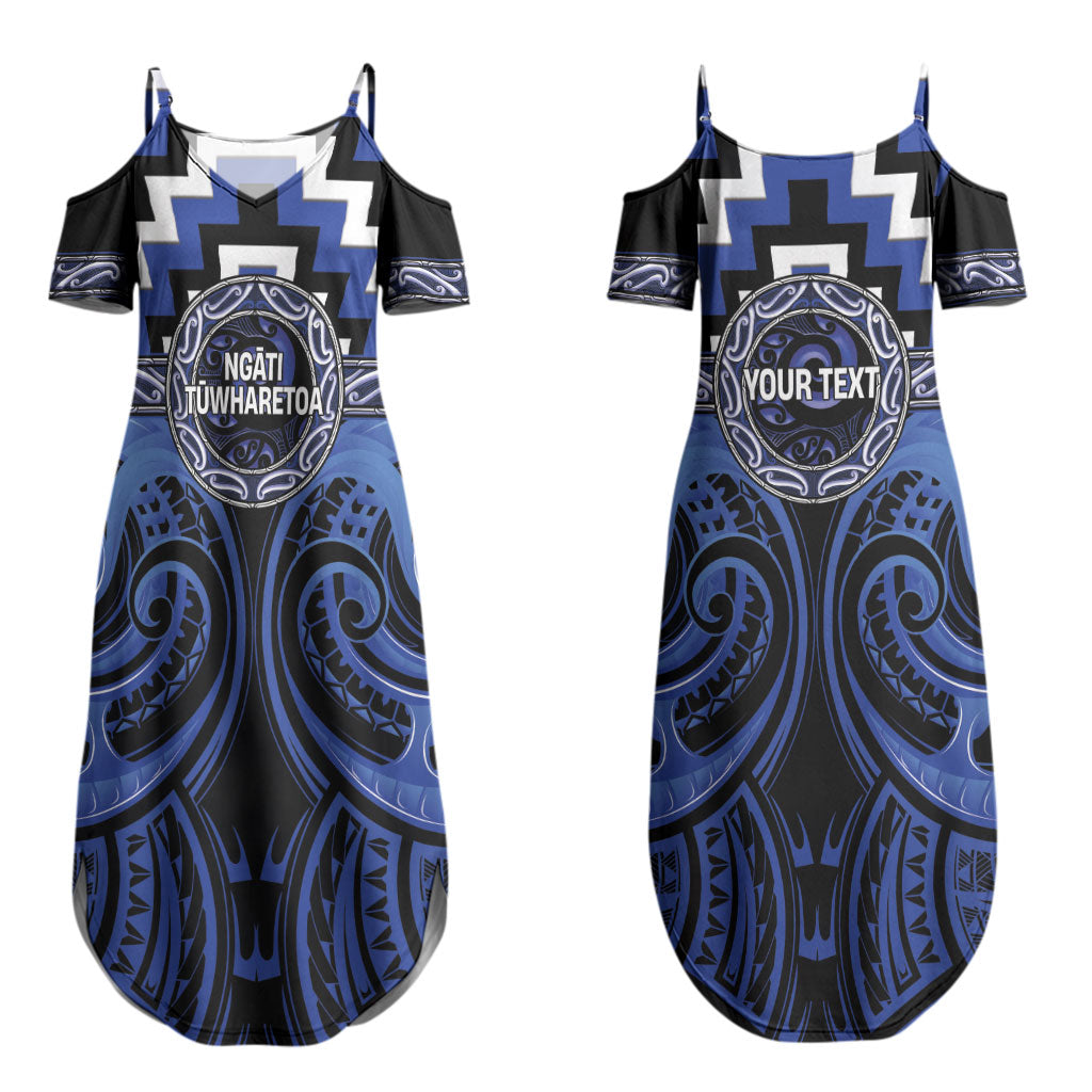 Aotearoa Ngati Tuwharetoa Personalised Couples Matching Summer Maxi Dress and Hawaiian Shirt Maori Iwi Poutama Puhoro Tattoo