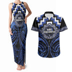 Aotearoa Ngati Tuwharetoa Personalised Couples Matching Tank Maxi Dress and Hawaiian Shirt Maori Iwi Poutama Puhoro Tattoo