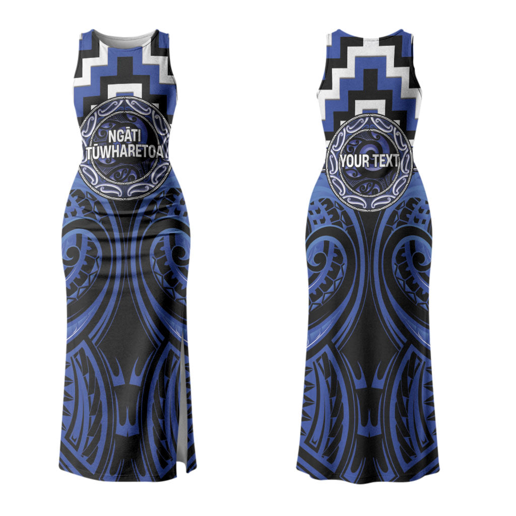 Aotearoa Ngati Tuwharetoa Personalised Couples Matching Tank Maxi Dress and Hawaiian Shirt Maori Iwi Poutama Puhoro Tattoo