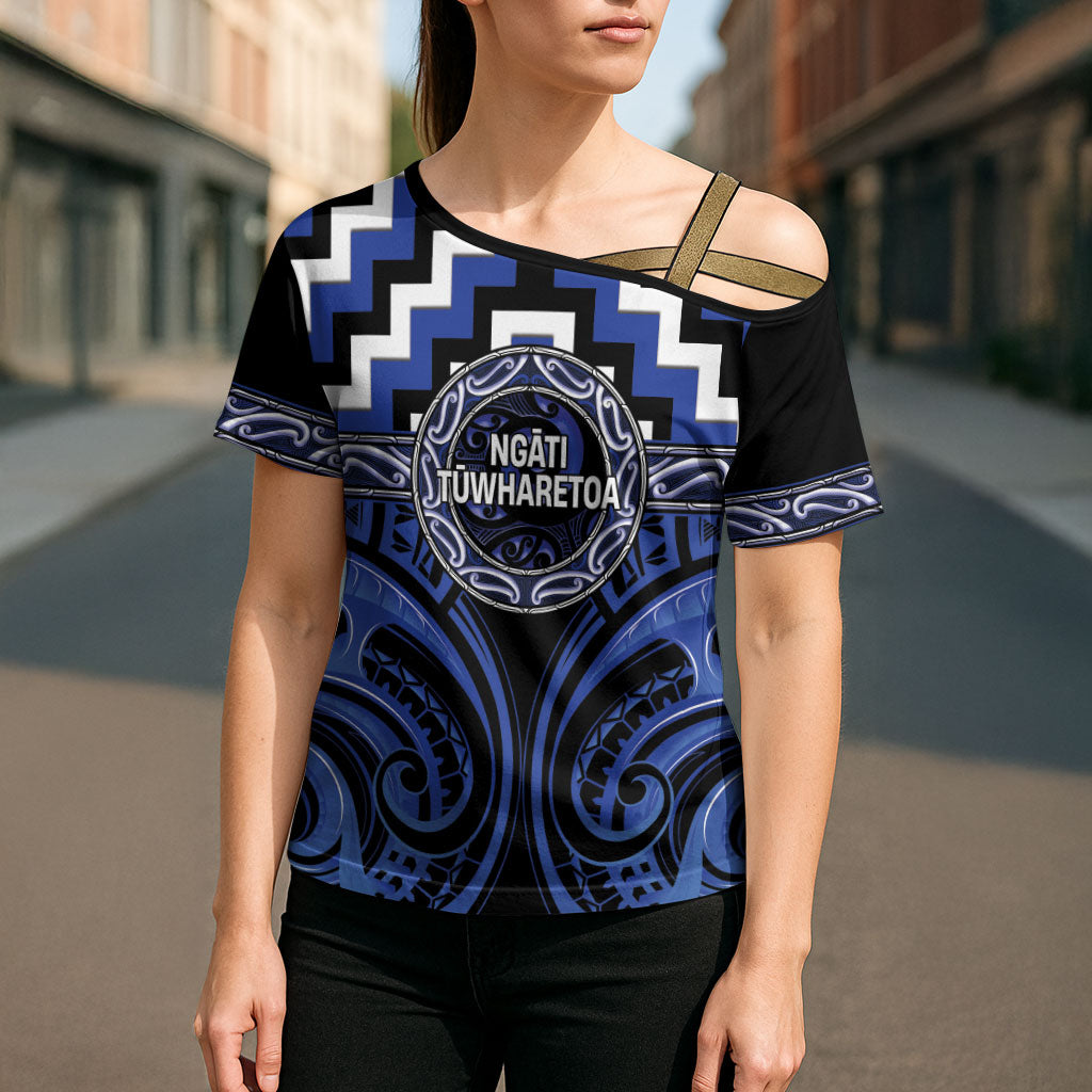 Aotearoa Ngati Tuwharetoa Personalised Cross Shoulder Shirt Maori Iwi Poutama Puhoro Tattoo
