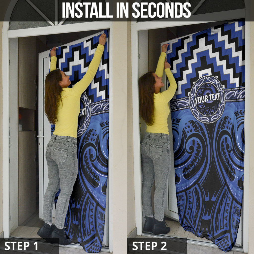 Aotearoa Ngati Tuwharetoa Personalised Door Cover Maori Iwi Poutama Puhoro Tattoo