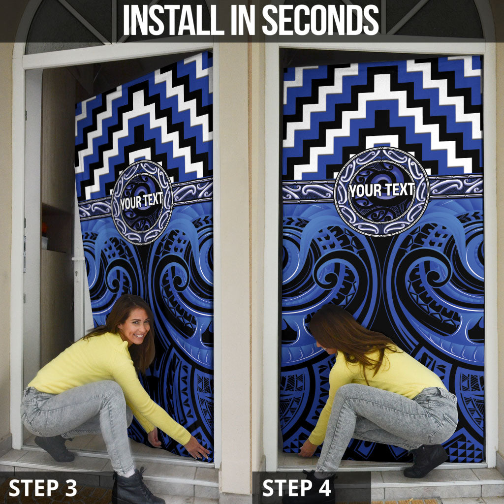 Aotearoa Ngati Tuwharetoa Personalised Door Cover Maori Iwi Poutama Puhoro Tattoo