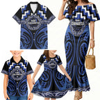 Aotearoa Ngati Tuwharetoa Personalised Family Matching Mermaid Dress and Hawaiian Shirt Maori Iwi Poutama Puhoro Tattoo