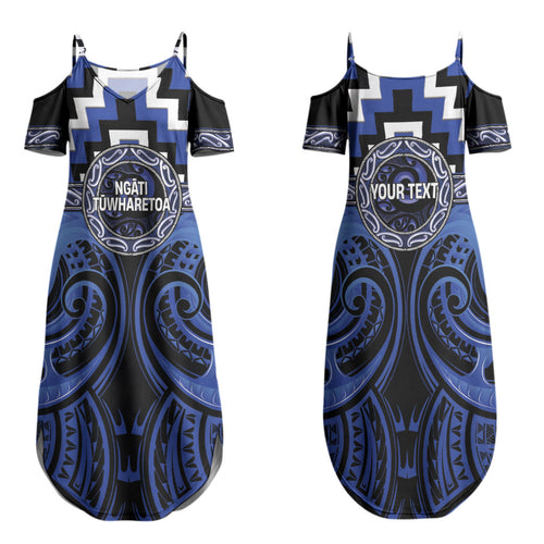 Aotearoa Ngati Tuwharetoa Personalised Family Matching Summer Maxi Dress and Hawaiian Shirt Maori Iwi Poutama Puhoro Tattoo