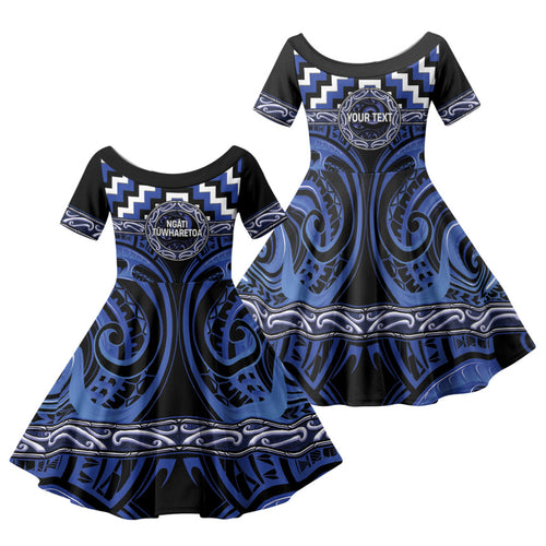 Aotearoa Ngati Tuwharetoa Personalised Family Matching Summer Maxi Dress and Hawaiian Shirt Maori Iwi Poutama Puhoro Tattoo