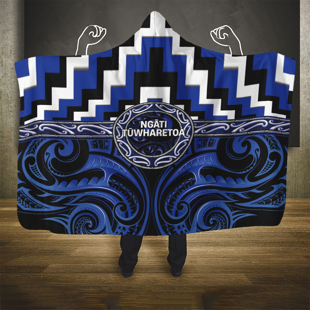 Aotearoa Ngati Tuwharetoa Hooded Blanket Maori Iwi Poutama Puhoro Tattoo