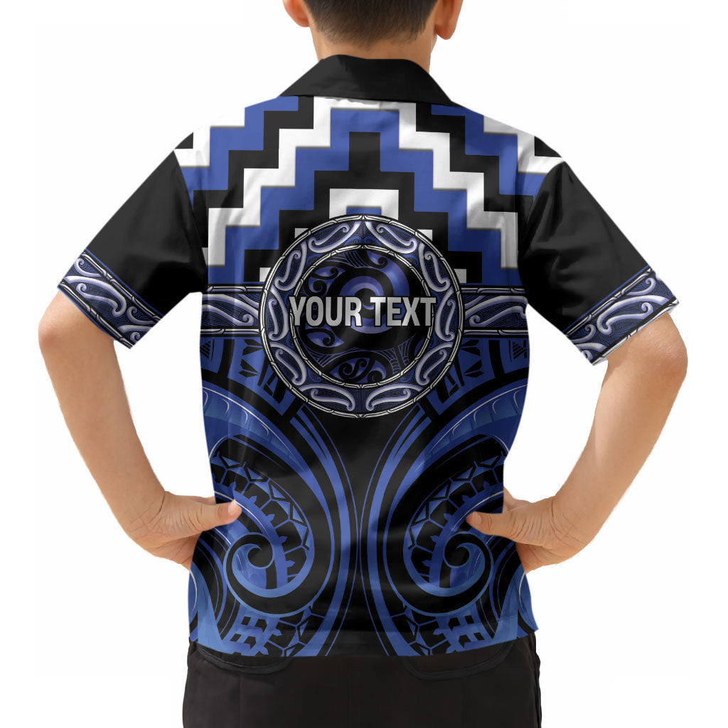 Aotearoa Ngati Tuwharetoa Personalised Kid Hawaiian Shirt Maori Iwi Poutama Puhoro Tattoo