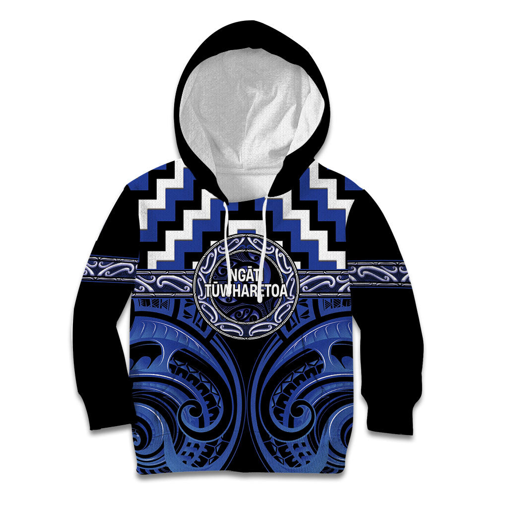 Aotearoa Ngati Tuwharetoa Personalised Kid Hoodie Maori Iwi Poutama Puhoro Tattoo