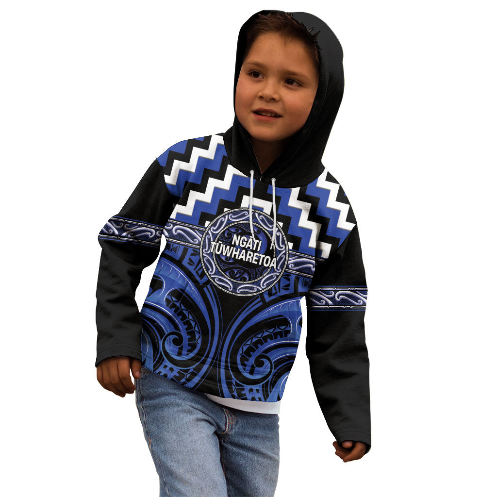 Aotearoa Ngati Tuwharetoa Personalised Kid Hoodie Maori Iwi Poutama Puhoro Tattoo