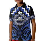 Aotearoa Ngati Tuwharetoa Personalised Kid Polo Shirt Maori Iwi Poutama Puhoro Tattoo