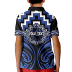 Aotearoa Ngati Tuwharetoa Personalised Kid Polo Shirt Maori Iwi Poutama Puhoro Tattoo